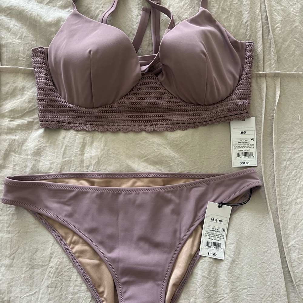 Shade & Shore Purple Bikini Set with Underwire Support